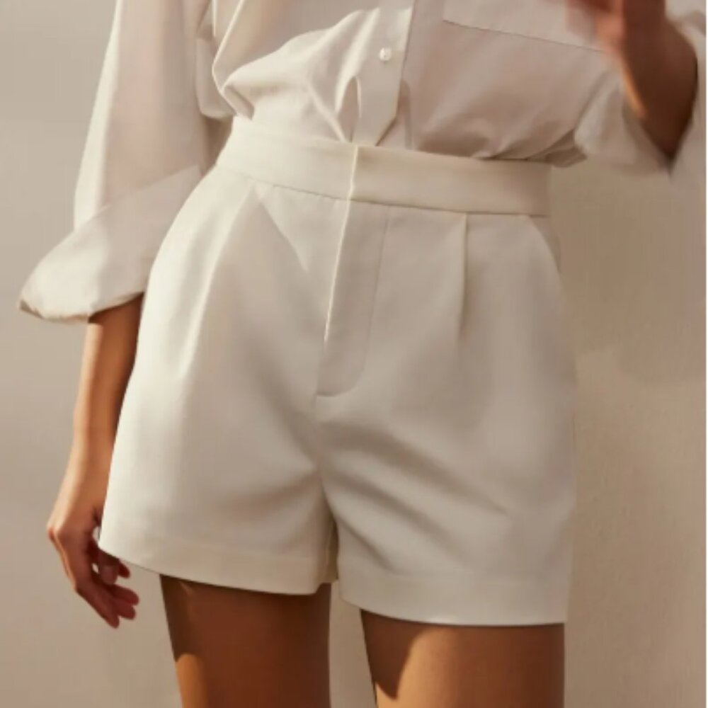 Love Bonito Willow Classic Tailored Shorts, White, Size 27